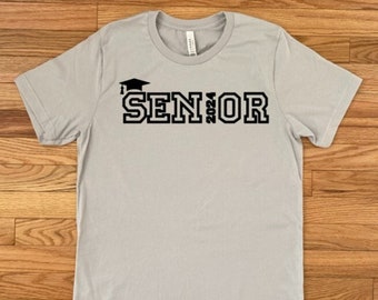 Senior 2024 T-Shirt, Personalized Last Name Senior Shirt, High School Senior, Class of 2024, College Senior, Personalized Senior Shirt