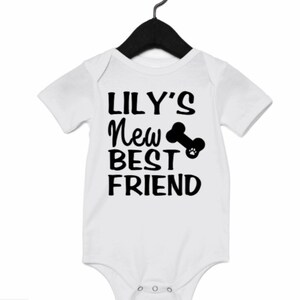Spersonalizowane body niemowlęce dla psa, ogłoszenie o ciąży, najlepszy przyjaciel psa, prezent na narodziny dziecka, prezent na baby shower
