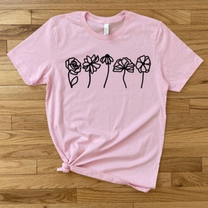 Flower Shirt, Plant Lover Tee, Flower Lover T-Shirt, Plant Lover Gift, Florist Gift, Gift for Her, Shirt for Her, Floral V-Neck Shirt