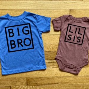 Big Brother Little Sister Matching Shirts, Big Bro Lil Sis, Sibling Shirts, Pregnancy Announcement, Big Brother Shirt, Little Sister Shirt