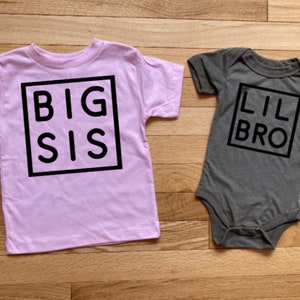 Big Sister Little Brother Matching Shirts, Big Sis Lil Bro, Sibling Shirts, Pregnancy Announcement, Big Sister Shirt, Little Brother Shirt