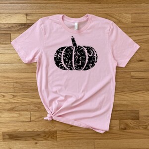 Pumpkin Long Sleeve Shirt, Floral Pumpkin Shirt, Comfy Women&#39;s Shirt, Fall Shirt, Autumn Long Sleeve Shirt, Pumpkin T-Shirt, Women&#39;s Pumpkin