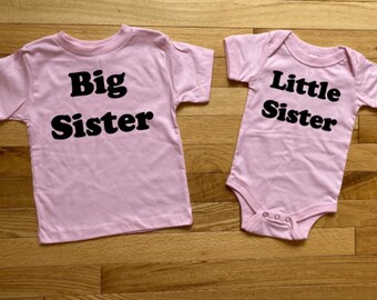 Big Sister Little Sister Matching Shirts, Pregnancy Announcement, Matching Sibling Tees, Sisters, New Baby Gift, Baby Shower Present