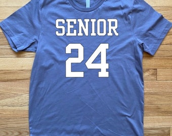Senior 2024 T-Shirt, Personalized Last Name Senior Shirt, High School Senior, Class of 2024, College Senior, Personalized Senior Shirt