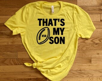 Das ist mein Sohn Fußball Shirt, Fußball Papa, Fußball Mutter, Fußball Jersey Nummer Shirt, Fußball Eltern, personalisierte Fußball Tee