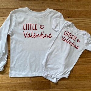 Little Valentine Shirt, Littest Valentine, Sibling Valentine&#39;s Day Shirt, Kids Valentine&#39;s Day Shirts, Toddler Valentine&#39;s Day Tee, Baby