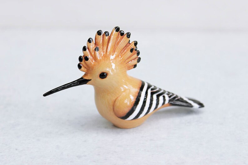 Hoopoe handpainted resin bird figurine Etsy