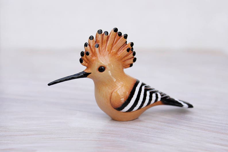 Hoopoe handpainted resin bird figurine Etsy