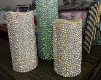 Rhinestoned Flameless Candles