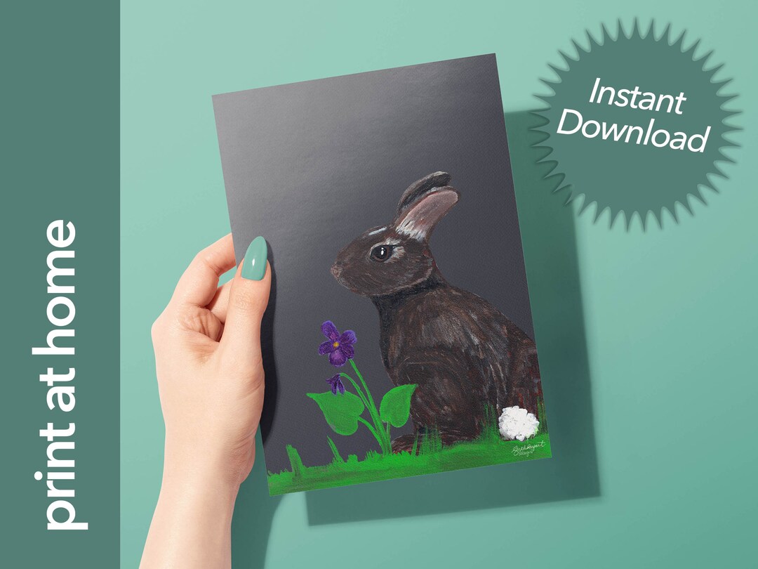 Cottontail Rabbit Card Eastern Cottontail Digital Greeting Card - Etsy