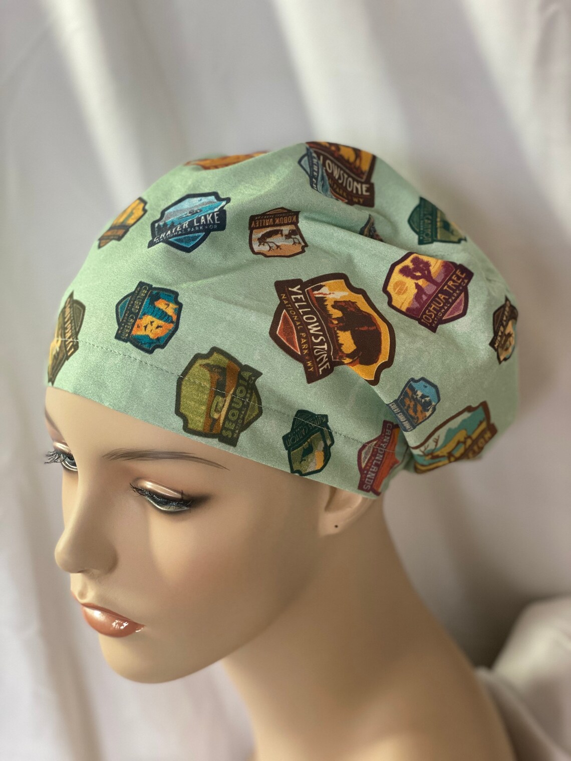 Outdoor national park in light green euro style scrub hat Etsy