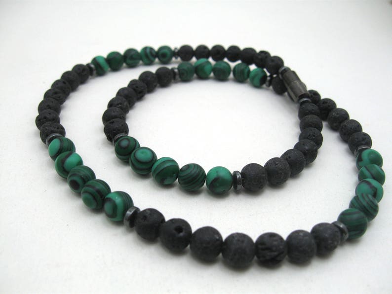 Mens Malachite necklace malachite necklaces for man boys Etsy