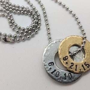 mens necklace personalized, boys name, kids name, personalized family necklace for dad, gifts for dad engraved, silver disc pendant