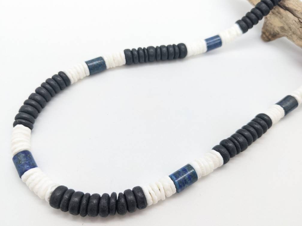 Black puka shell necklace outlet