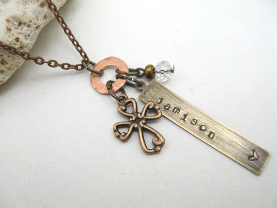 Personalized cross necklace girls 