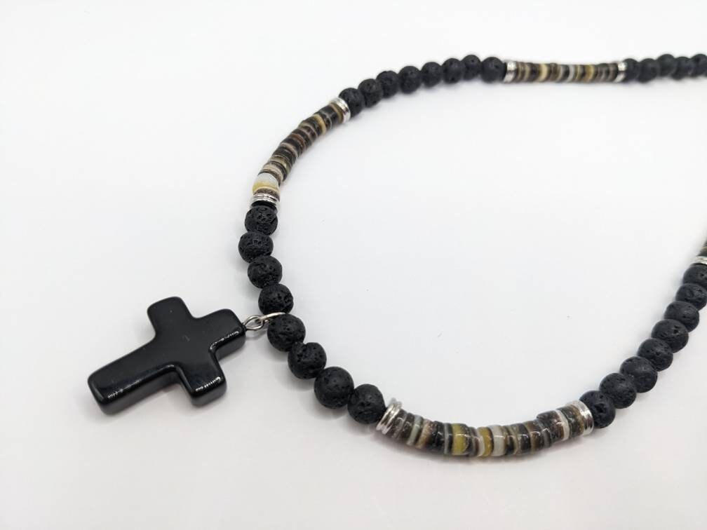 Gold Cross Beads for Bracelet Making Round Hematite Gemstone 