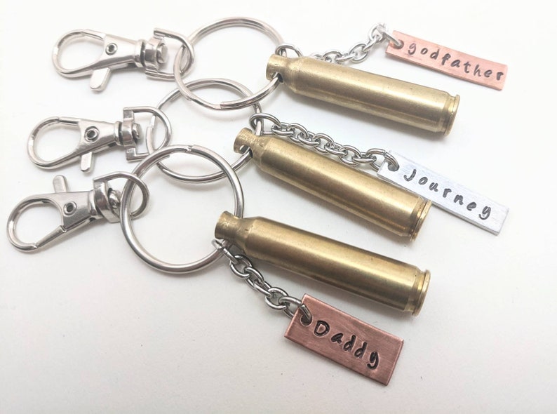 shell casing gift for Dad hero engraved daddy boyfriend engraved name Personalized recycled bullet keychain godfather brother Uncle