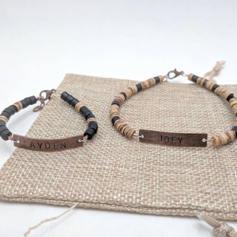 Boys Personalized Bracelet Engraved Name Bracelet Gift for Etsy
