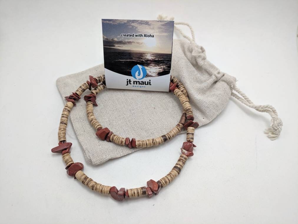 Hawaiian Coconut Necklace Beachy Gift 