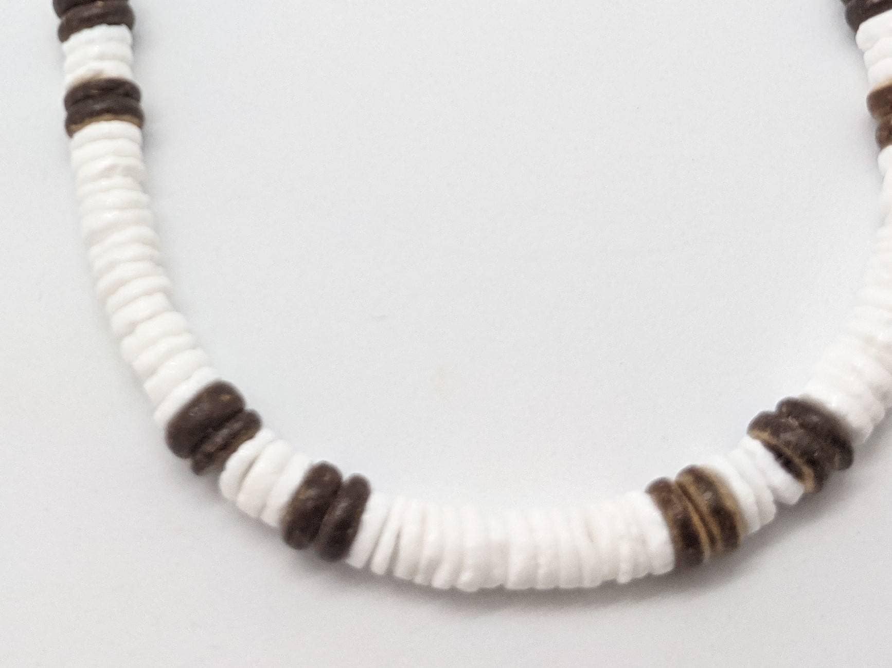 Puka Shell Surf Necklace, White Surfer Style Choker