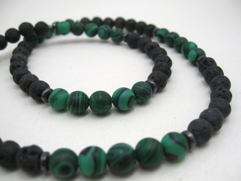 Mens Malachite necklace malachite necklaces for man boys Etsy