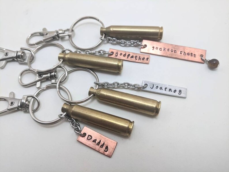 shell casing gift for Dad hero engraved daddy boyfriend engraved name Personalized recycled bullet keychain godfather brother Uncle