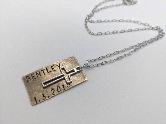 Boys Confirmation Cross Necklace Boys Cross Engraved Boys