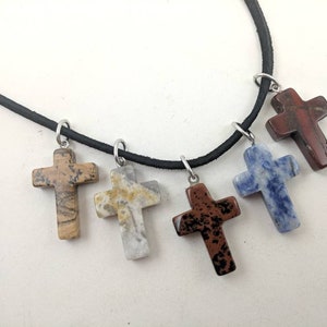 Boys cross necklace, mens cross on leather necklace, Cross on suede necklace, boys confirmation gift, kids to adult first communion cross