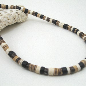 Men&#39;s necklace coconut, mens surf necklace, quality made boys or mens beachy JT Maui necklace, surf choker, groomsmen jewelry for him