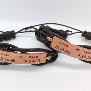 bracelet en cuir, bracelet pour homme gravé, coordonnées longitude et latitude, cadeau personnalisé pour papa, noms ou dates, cadeau de style unisexe