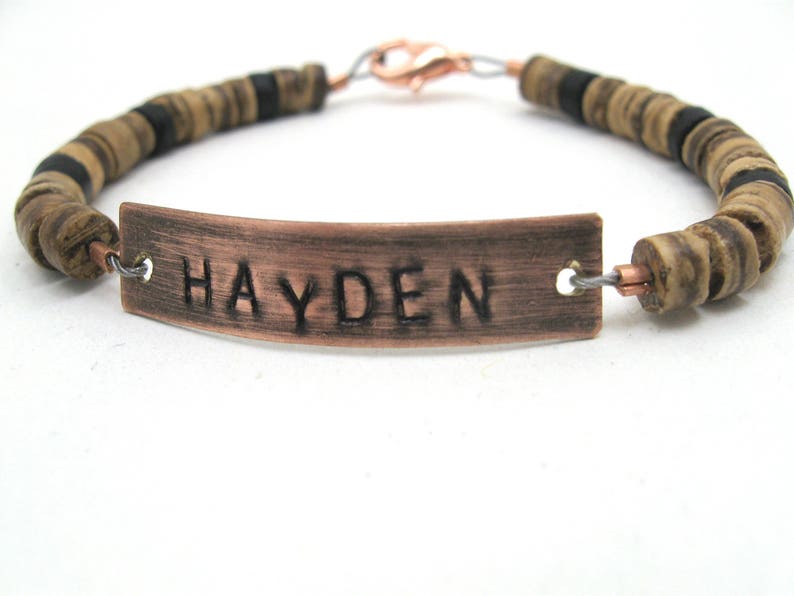 Boys name bracelet mens personalized bracelet engraved Etsy