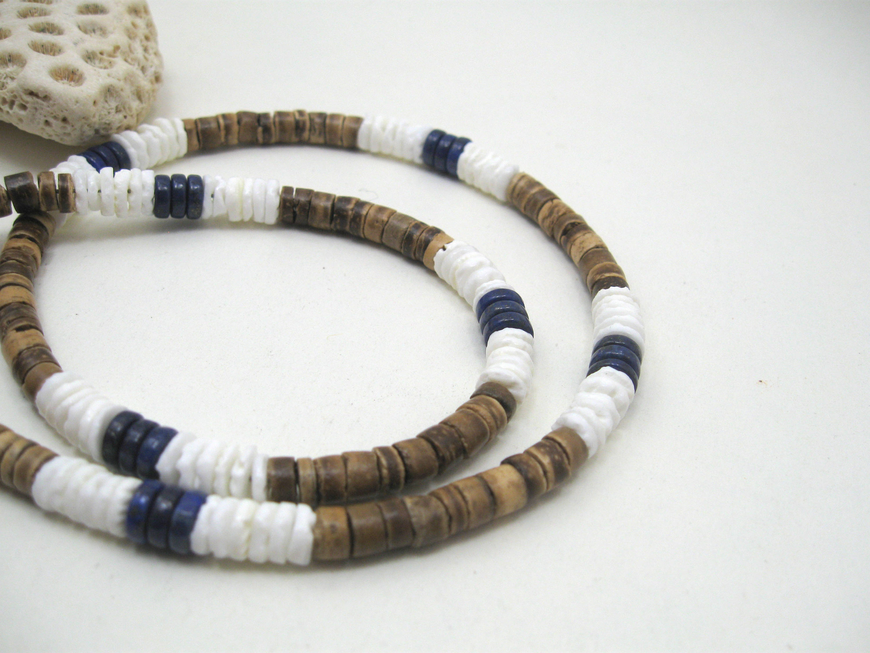 Mens Necklace Blue Lapis Lazuli Surf 