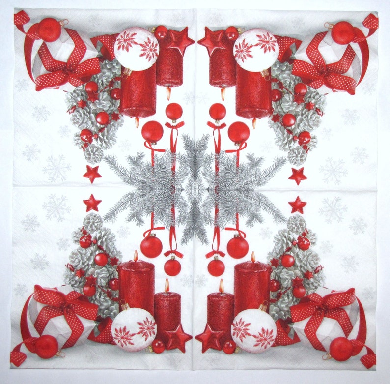 Mixed Decoupage Napkins Christmas Theme Assorted Decoupage Etsy