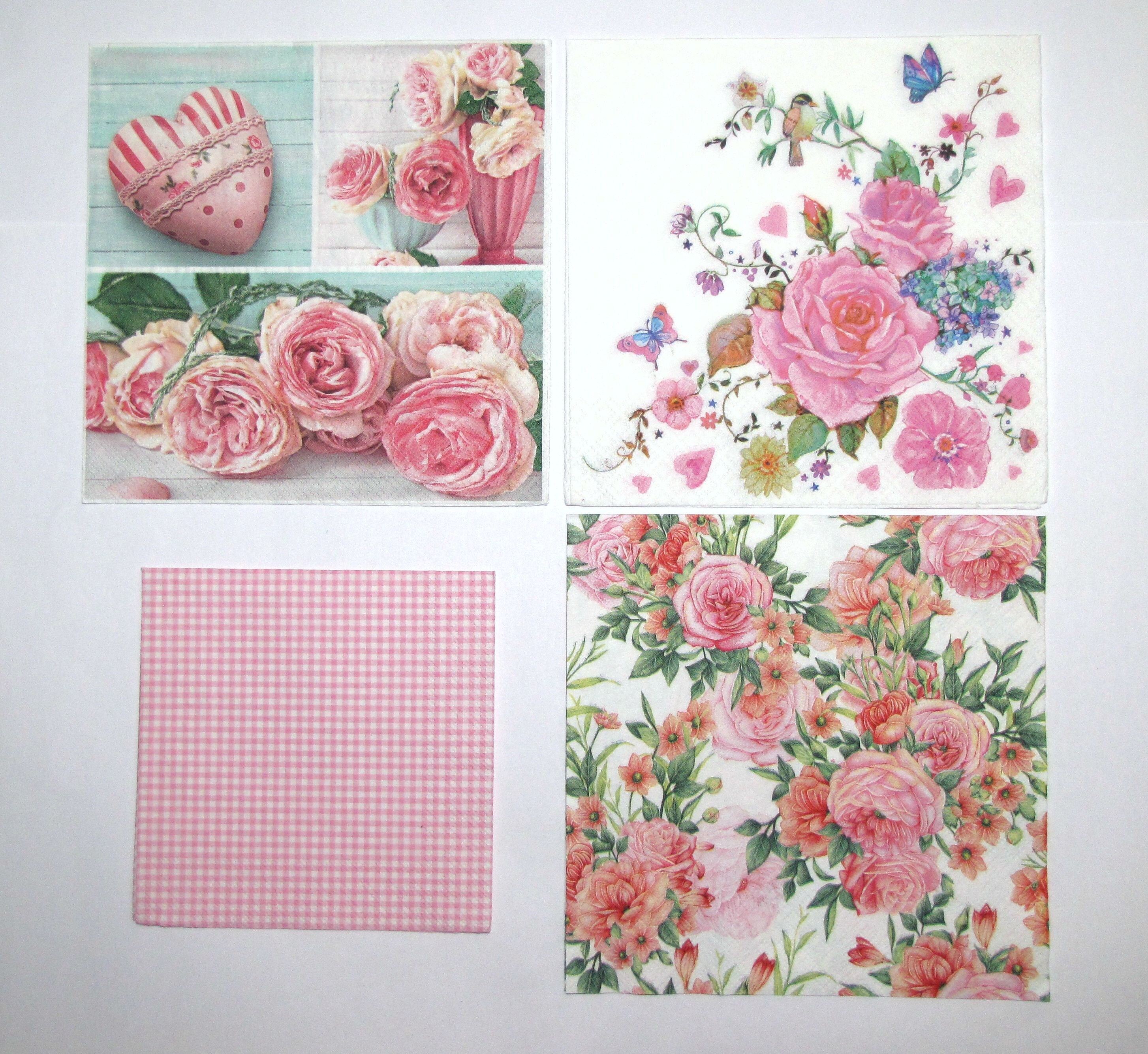 2 Two Paper Lunch Napkins for Decoupage/Mixed Media Garden Blooms Floral 