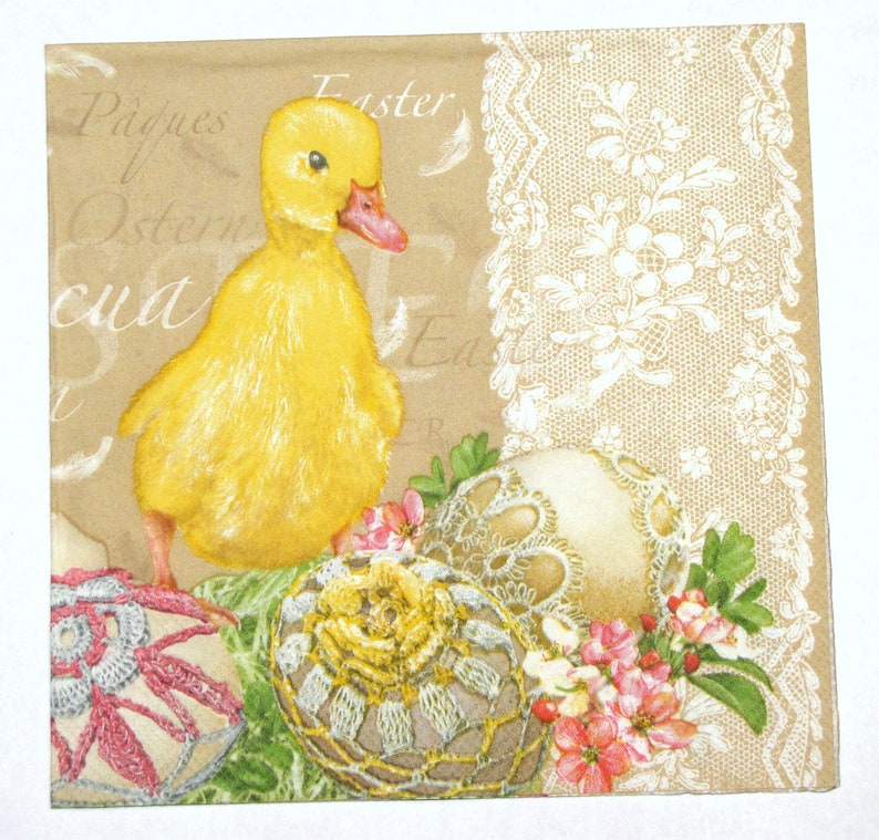 4 Decoupage Napkins Easter Eggs Craft Paper Napkin for Etsy