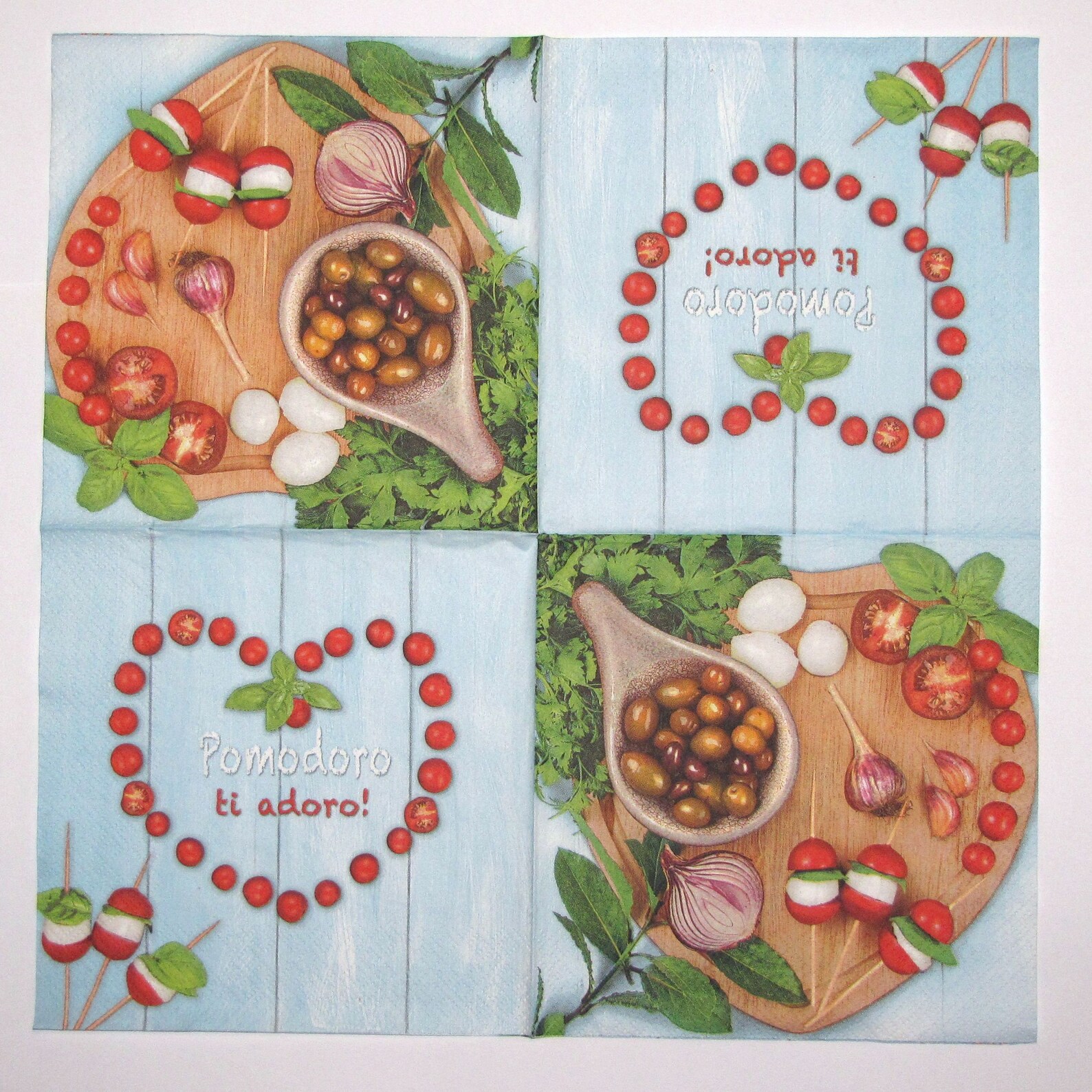 4 Decoupage Napkins Italian Variety Craft Paper with Tomato Etsy