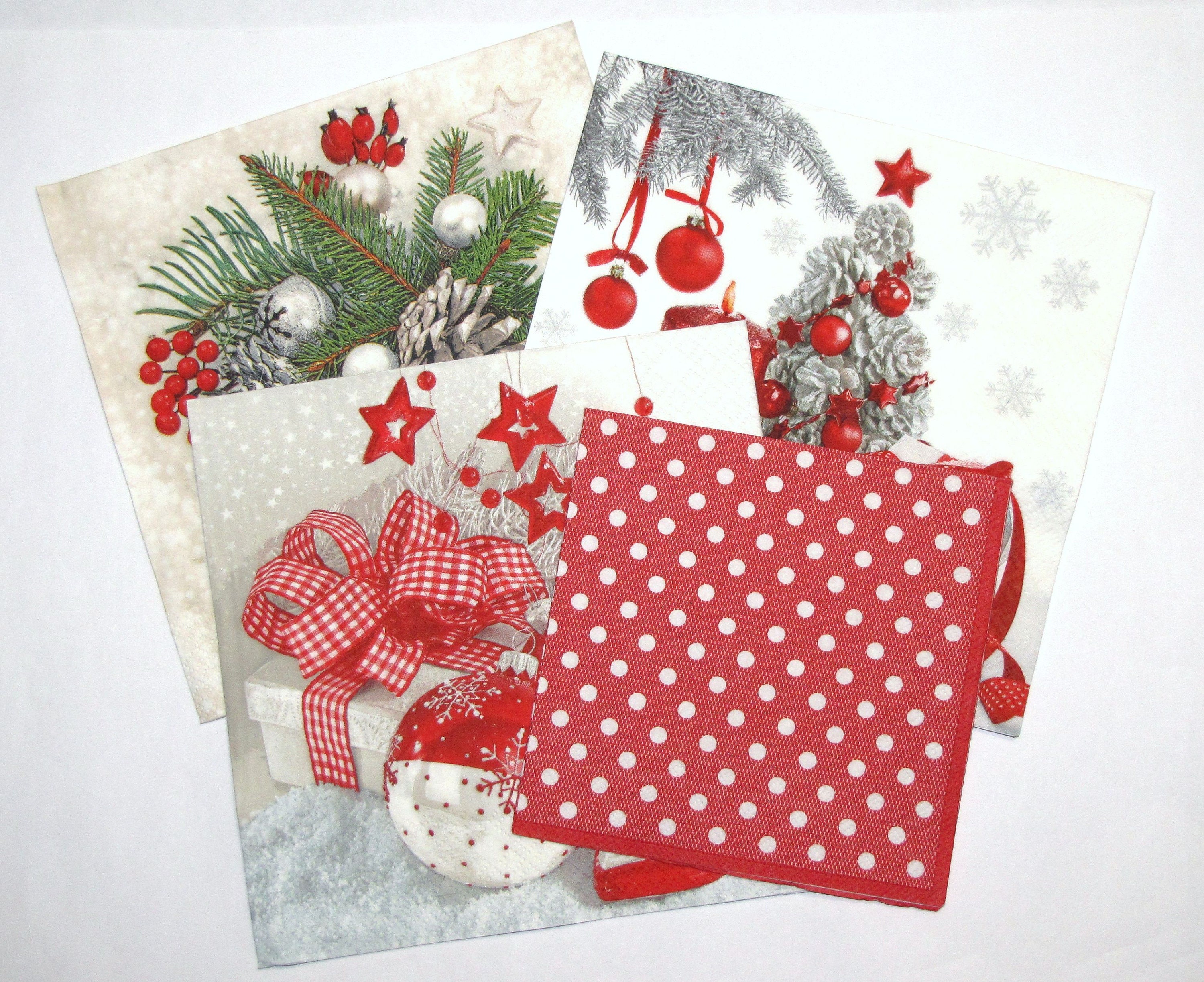 Mixed Decoupage Napkins Christmas Theme Assorted Decoupage Etsy