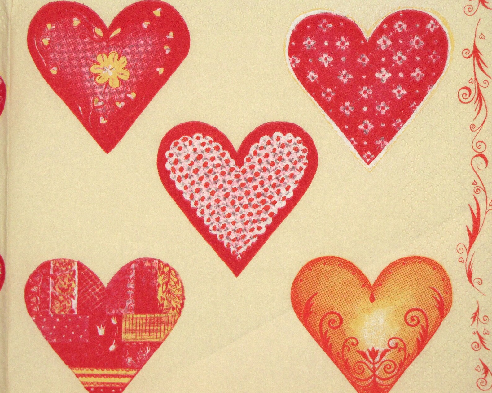 4 Decoupage Napkins Valentine's Hearts Craft Paper for Etsy
