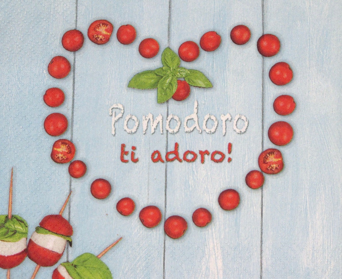 4 Decoupage Napkins Italian Variety Craft Paper with Tomato Etsy