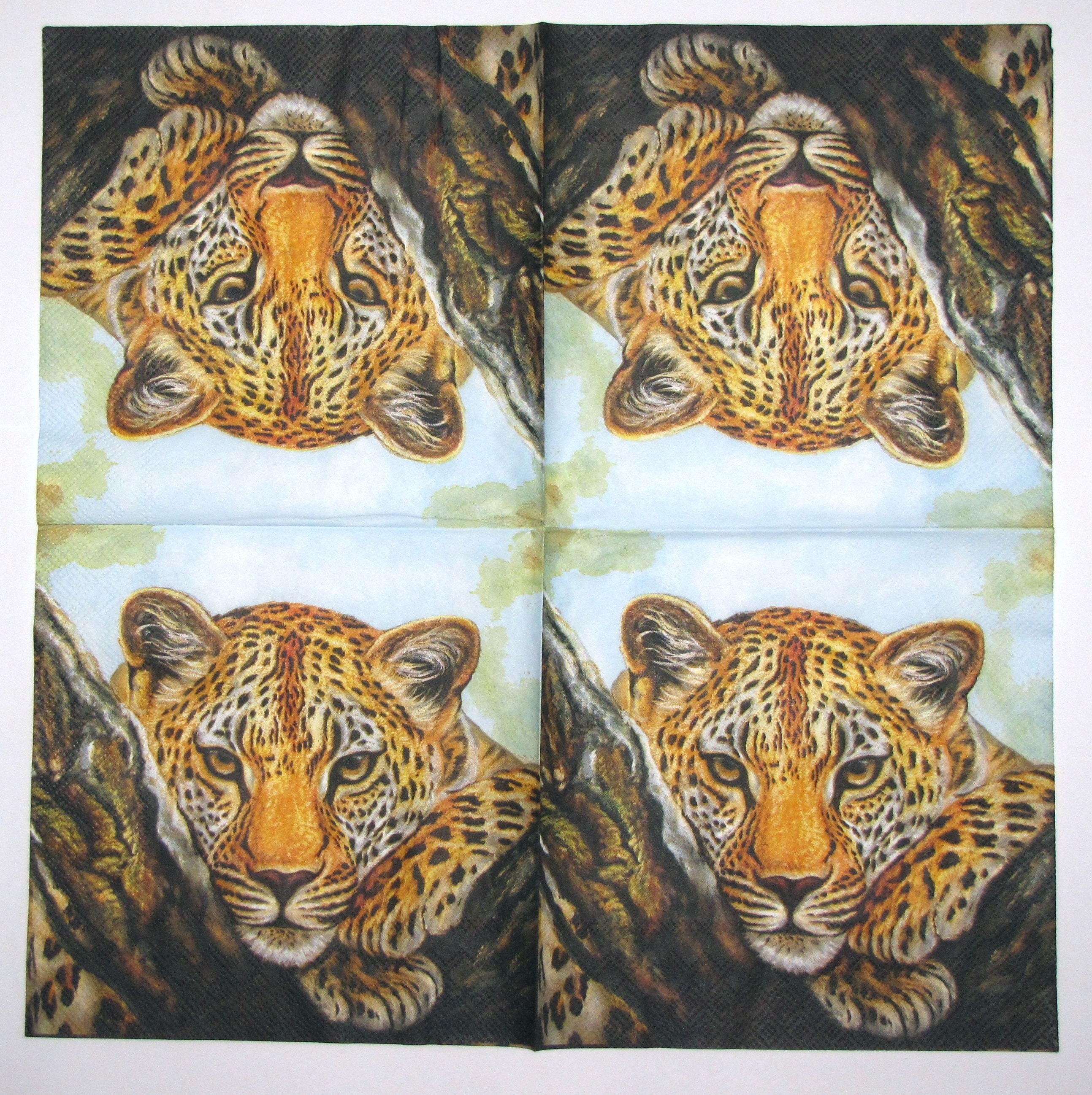 4 Decoupage Napkins Leopard Look Close Up Napkins w Wild Etsy