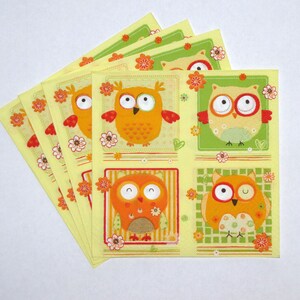 4 servilletas de decoupage, búhos de dibujos animados, papel artesanal, estilo infantil, pájaros, búhos, servilletas amarillas para fiestas infantiles, servilletas de papel de 3 capas, 13'' 33 cm, KID11