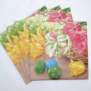 Tovaglioli Di Carta Velina Per Pasqua - 20 Pezzi 33x33 Cm, Per Decoupage E Tavola