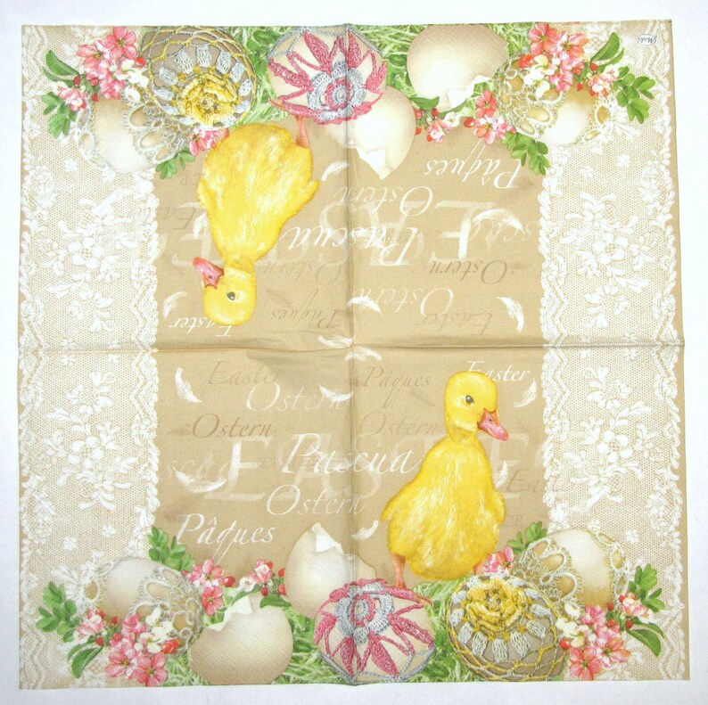 4 Decoupage Napkins Easter Eggs Craft Paper Napkin for Etsy