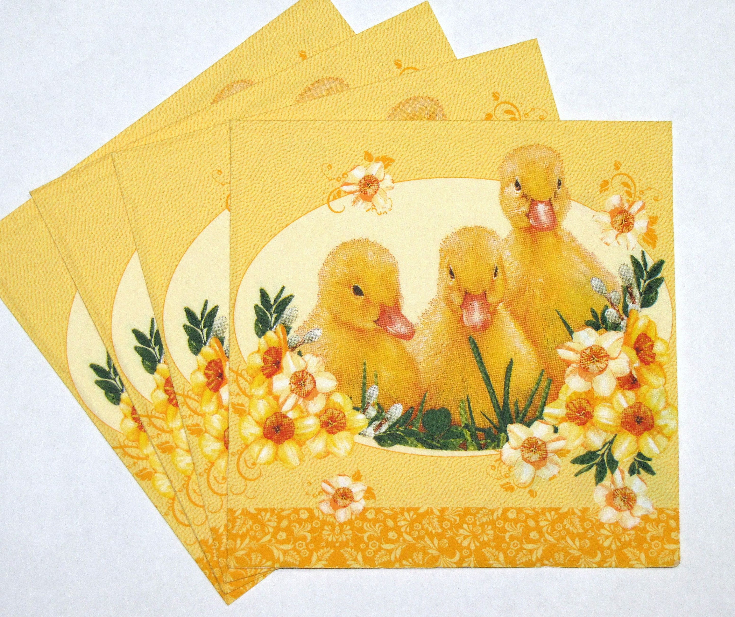 4 Decoupage Napkins Easter Ducks Easter Napkins for Etsy