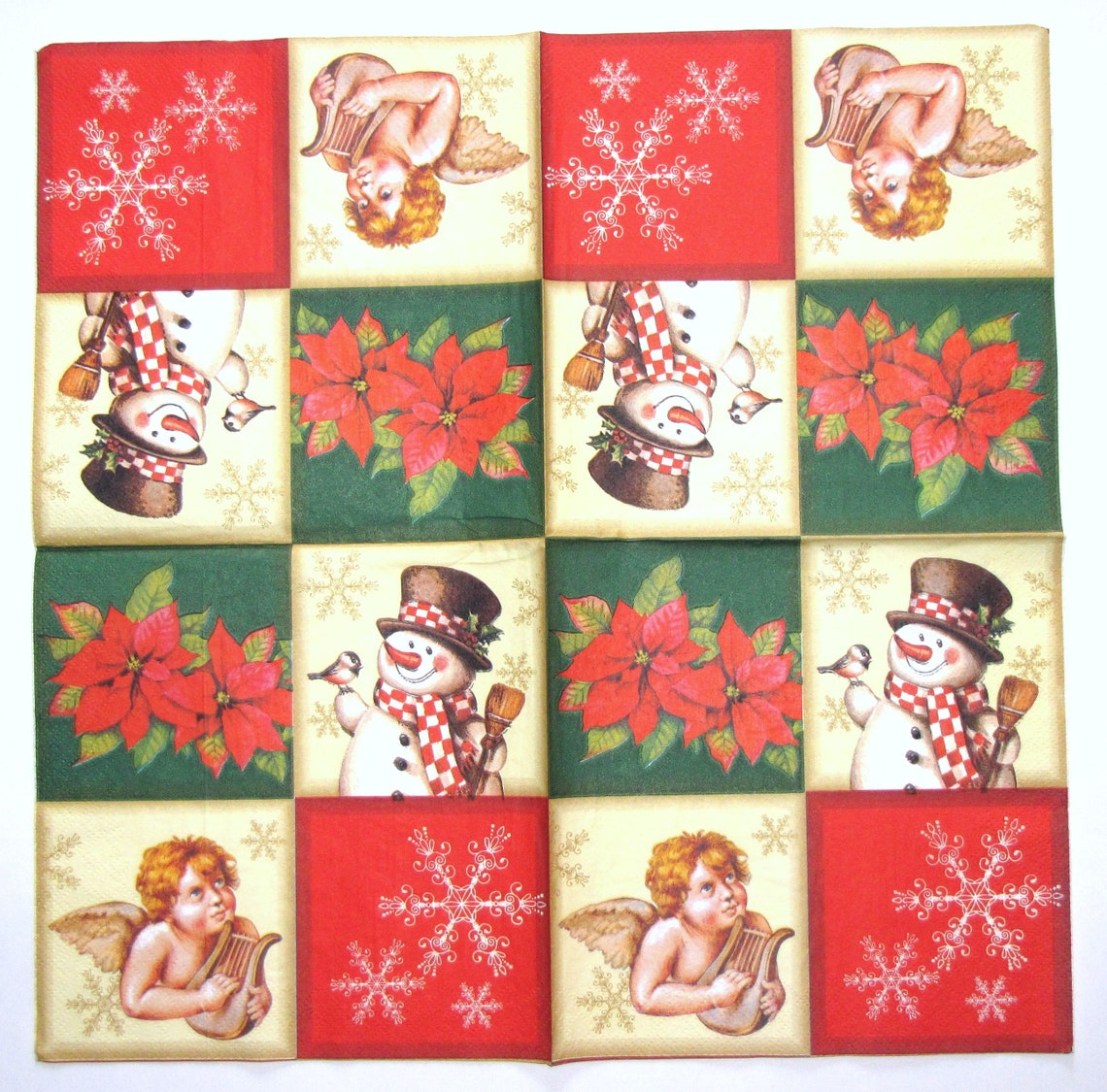 Mixed Decoupage Napkins Christmas Winter Napkin wit Santa Etsy