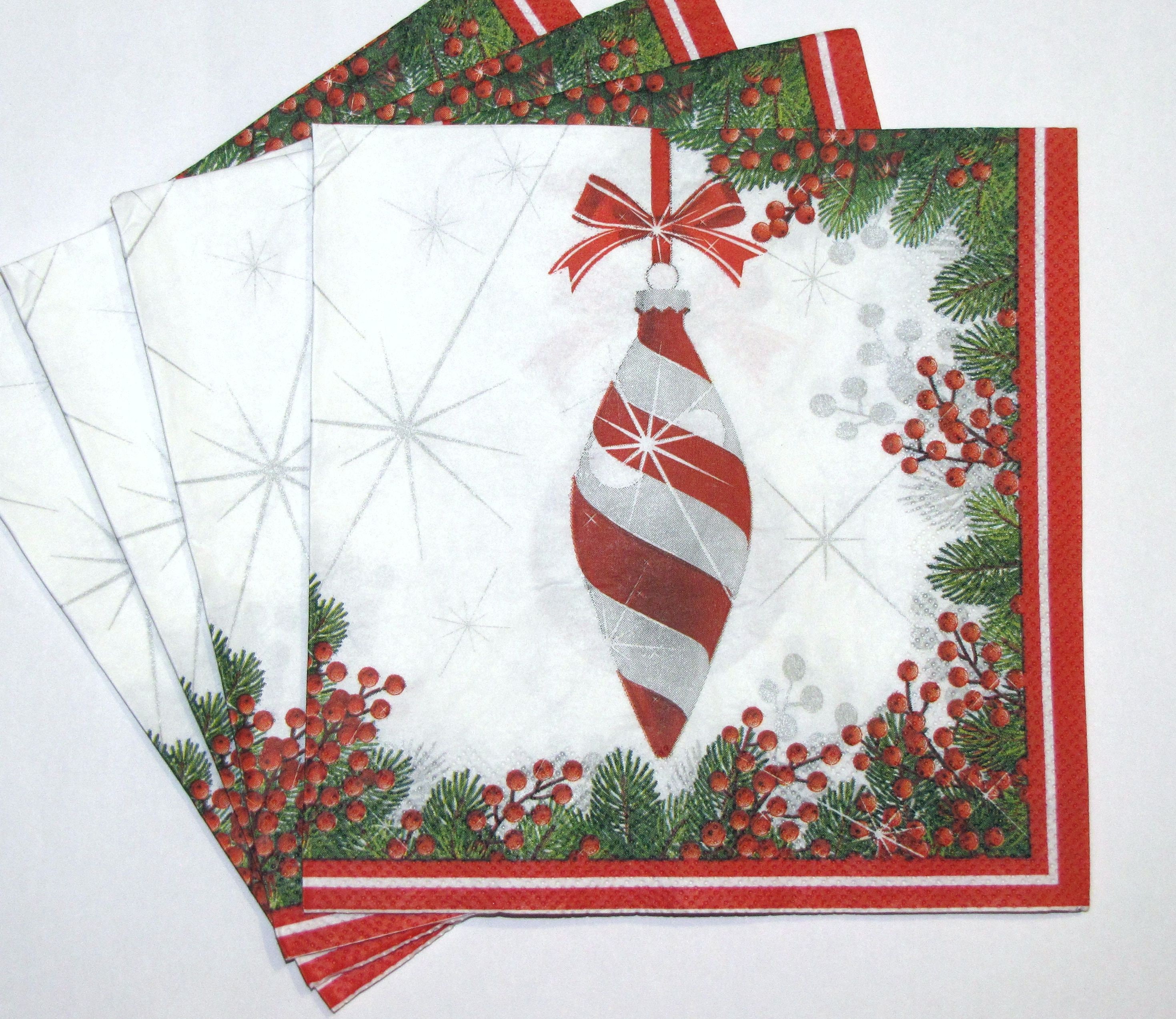 4 Decoupage Napkins Christmas Winter Decor Napkins Christmas Etsy