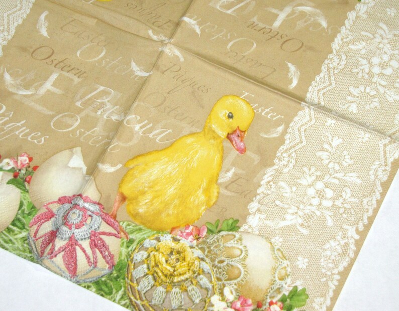 4 Decoupage Napkins Easter Eggs Craft Paper Napkin for Etsy