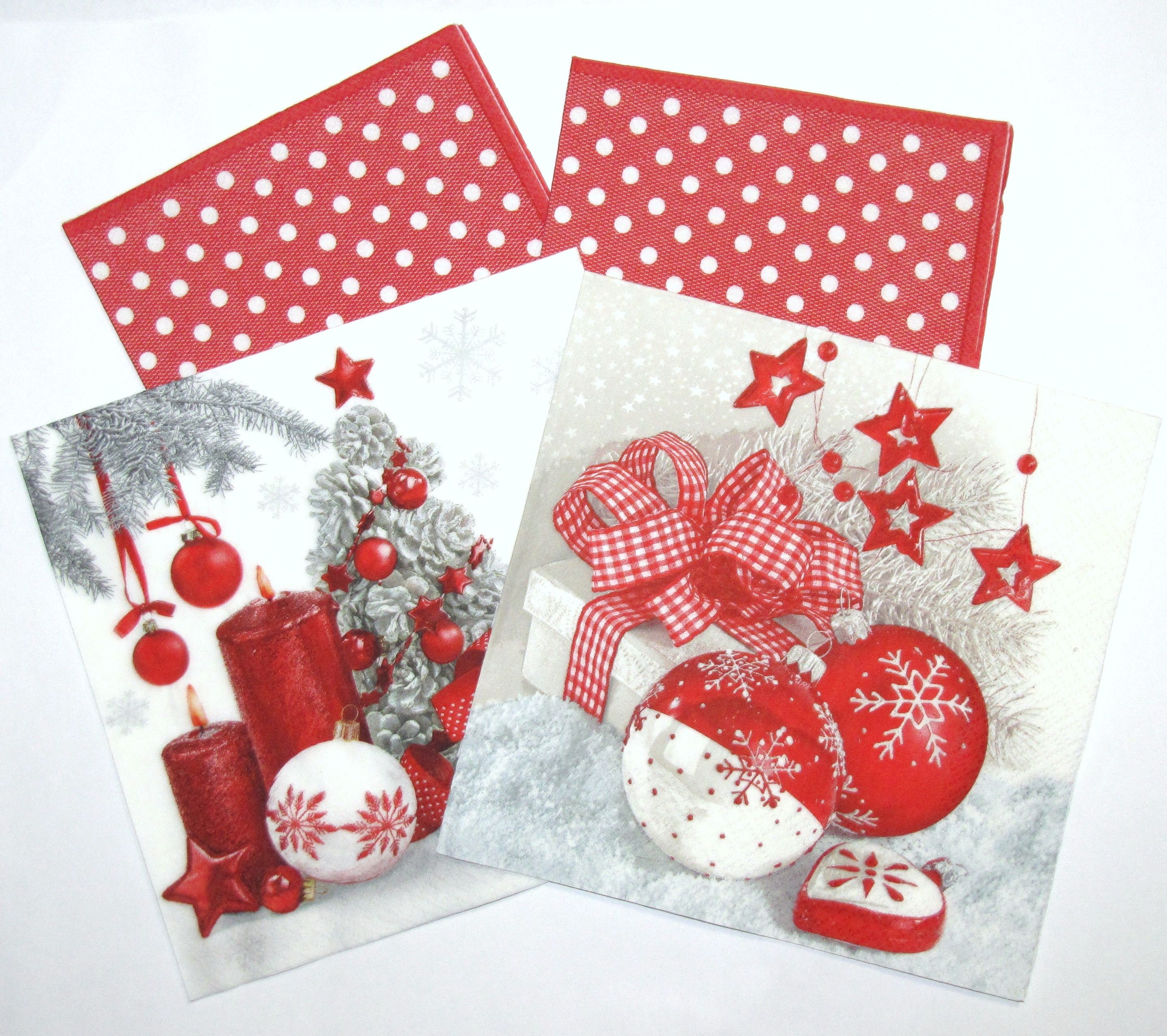 Mixed Decoupage Napkins Christmas Theme Assorted Napkins with Etsy