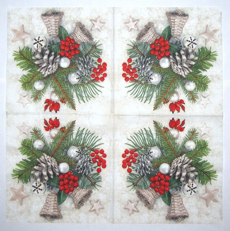 Mixed Decoupage Napkins Christmas Theme Assorted Decoupage Etsy