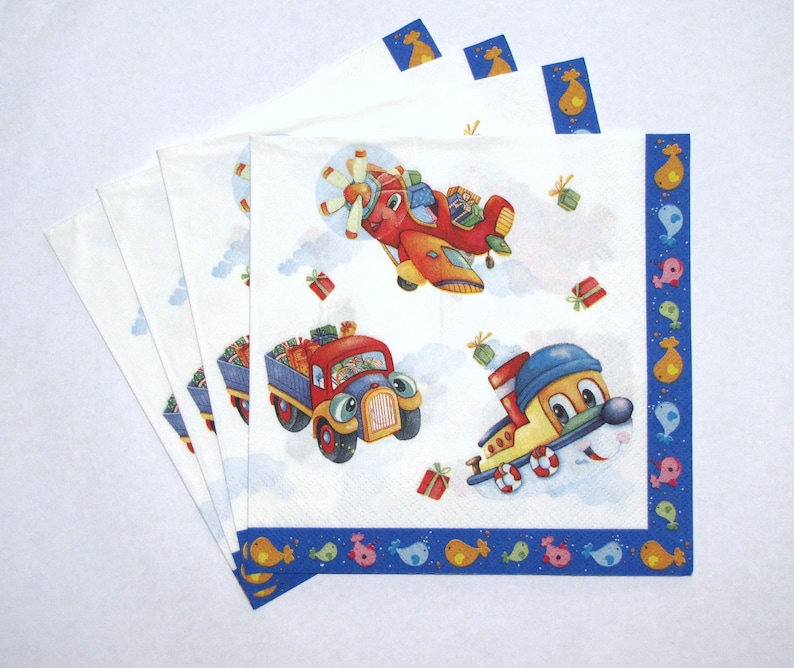 33 x 33cm 3-ply 4 Individual Napkins for Craft and Napkin Art. Lovely 4 Paper Napkins for Decoupage